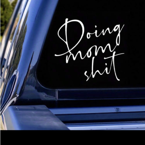 1pc "Doing Mom " Car Exterior Decoration Stickers, Car Warning Stickers
