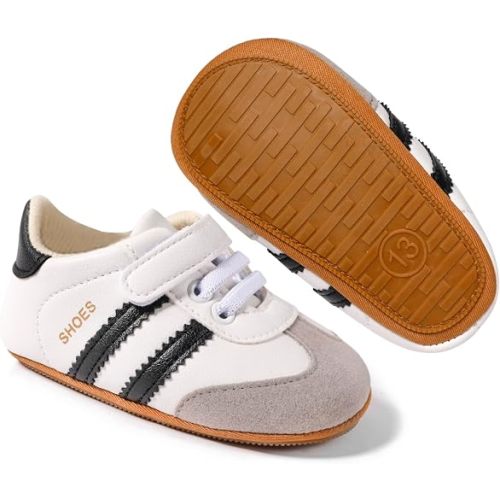 Adorable Baby Shoes for Boys Girls Non Slip Breathable Lightweight Infant Walking Shoes Comfy Pull On Newborn Baby Sneakers