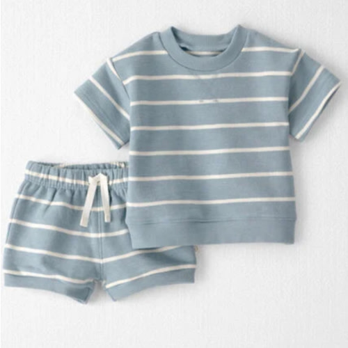 Baby 2-Piece Organic Cotton Top & Short Set in Stripes - Little Planet | Carter's