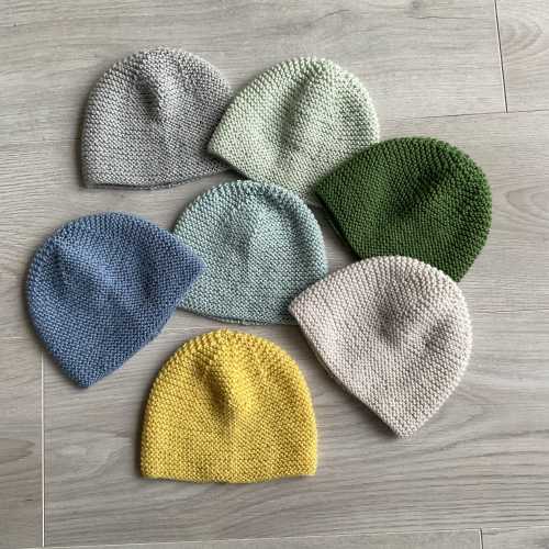 Baby hat, pure wool hat, Merino (100%), garter stitch hat, hand-knitted, handmade hat, wool hat