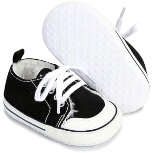 Baby Girls Boys Shoes Soft Anti-Slip Sole Newborn First Walkers High Top Canvas Denim Unisex Infant Sneaker