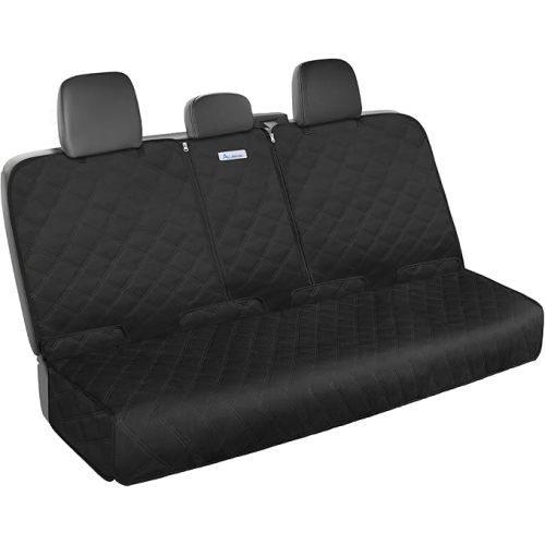 ALLANSING XL Back Seat Cover for Full-Size Trucks/SUVs Rear Split Bench, Heavy Duty 900D Waterproof Non-Slip Car Seat Protector for Messy Pet Dogs & Kids, Easy Clean (Black)