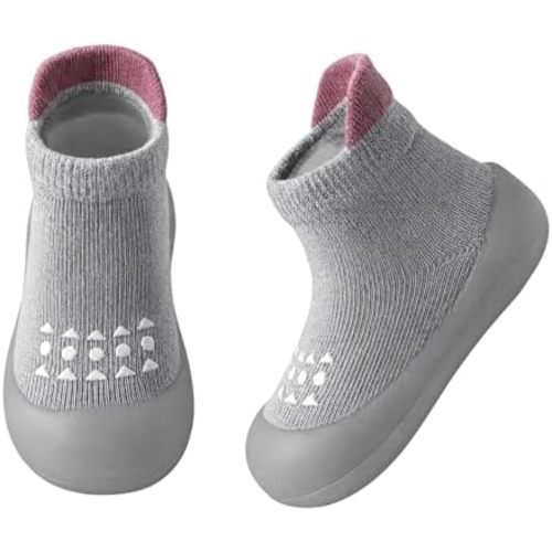 Baby Sock Shoes Toddler Walking Shoes Infant Non-Slip Slippers with Soft Rubber Sole Baby Boys Girls Sneakers