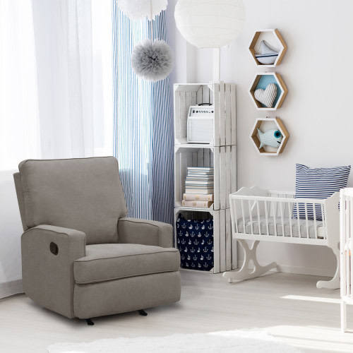 Baby Relax Salma Glider Rocker Recliner Chair - Taupe Chenille
