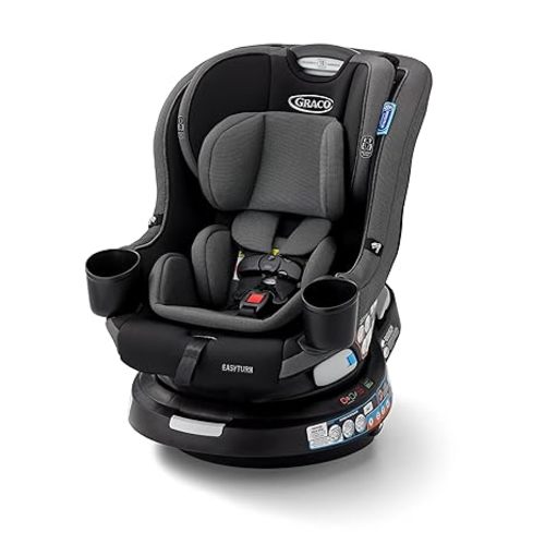 Graco EasyTurn 360 2-in-1 Convertible Car Seat, 360 Degree Rotating Infant to Toddler Rotating Car Seat, 2 Modes Forward and Rear Facing, Slim Design, Cyran
