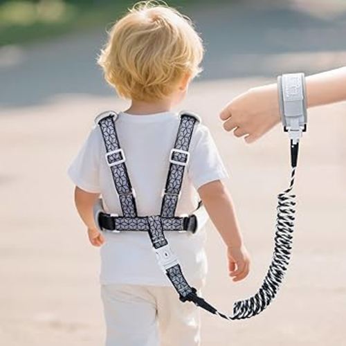 Toddler Leashes + Anti Lost Wrist Link for Kids, 4 in 1 Kid Harness Backpack Leash for Girls Boys, Reflective Kids Anti Lost Leash Cute Baby Harness Belt Strap Foldable Child Safety Leash for Park/Zoo