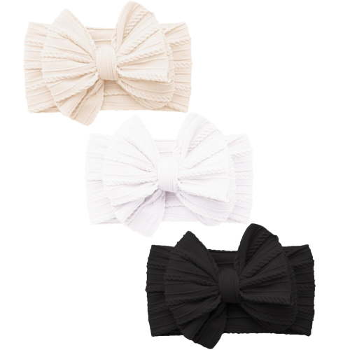 Baby Headbands and Bows, Handmade Stretchy Nylon Hairbands Hair Bows - Girls Hair Accessories for Newborns, Infants, Toddlers