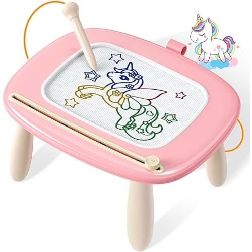 Seimome Magnetic Drawing Board, Toddler Girl Toys for 1-3 Year Old, Doodle Board Learning and Educational Kids Toys for 1 2 3 Year Old Baby Birthday GIF- Pink