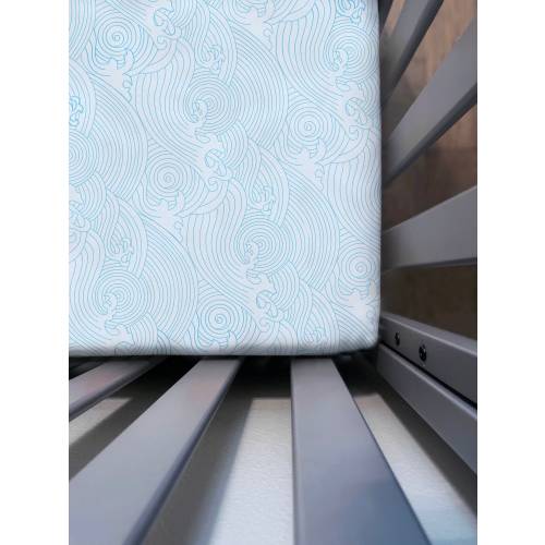 Organic Bamboo Crib Sheet – Ocean Waves Baby Bedding, Coastal Decor