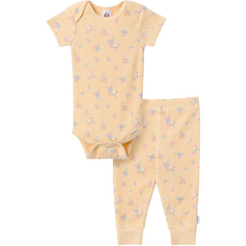 2-Piece Baby Girls Yellow Floral Onesies® Bodysuit and Pants Set – Gerber Childrenswear