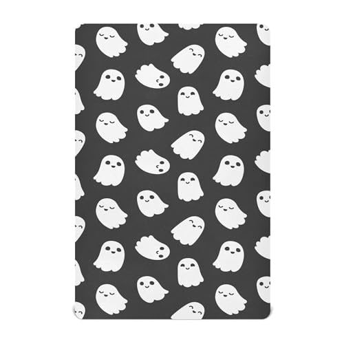 Mazeann Cute Ghosts Halloween Crib Sheets Soft Breathable Fitted Baby Crib Sheets Mattress Cover for Girl Boys, 52" x 28" x 9"