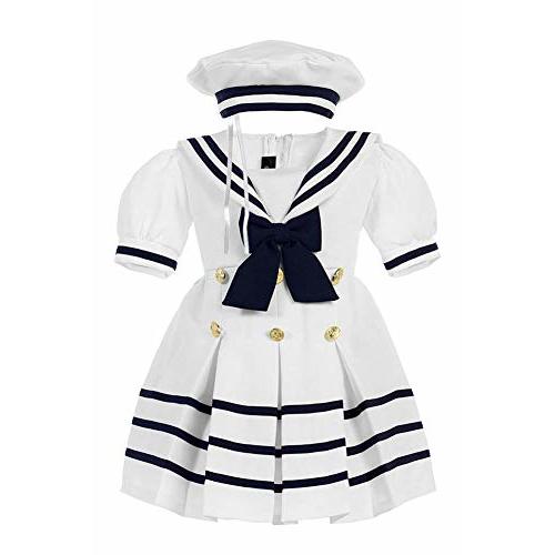 iGirlDress Baby Toddler Girls Nautical Sailor Dress with Hat Infant-4T