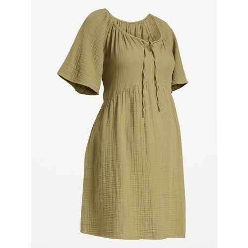Maternity Flutter-Sleeve Mini Dress