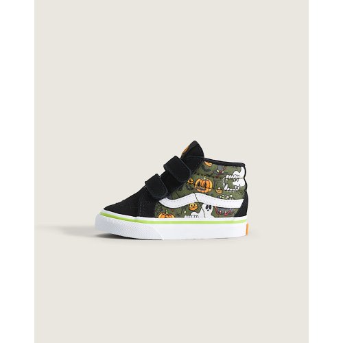 Toddler Sk8-Mid V Halloween Shoe in Green / Black / Orange | Vans