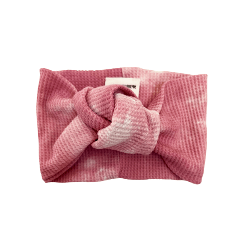 Organic Waffle Turban Headband, Orchid Pink Tie Dye