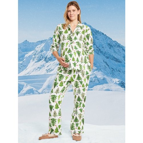 Maternity Plaid Flannel Pajama Pant Set