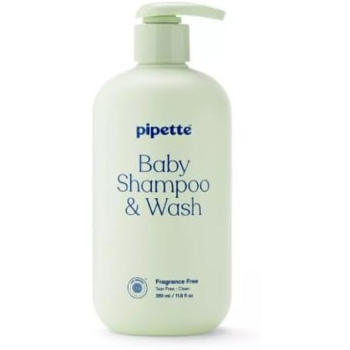 New Pip~et~te Baby Shampoo and Wash, Fragrance Free, 11.8 fl oz