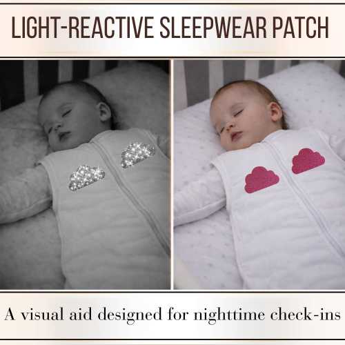 Infant Sleep Sack Visibility Patch for Baby Monitor Cloud Iron On Baby Sleepwear Nursery Essential