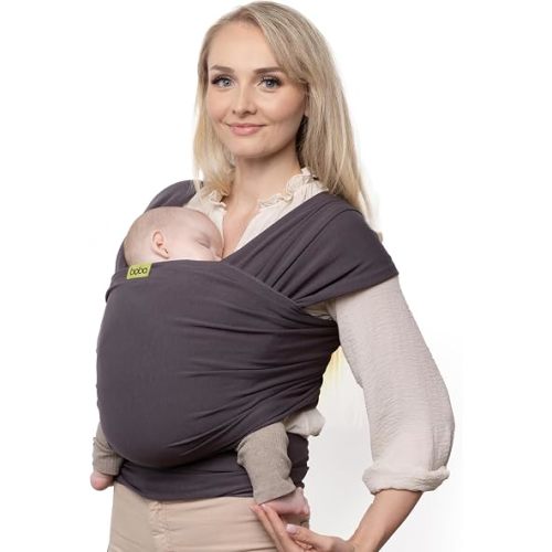 Boba Baby Wrap Carrier - Stretch Bamboo Newborn Sling, Serenity Charcoal
