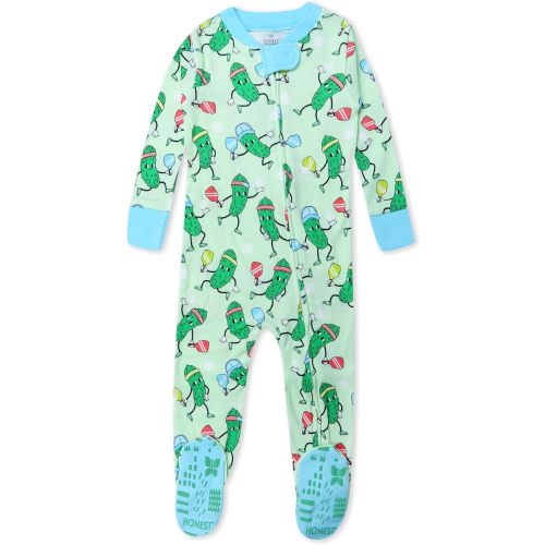 HonestBaby baby-boys Non-slip Footed Pajamas One-piece Sleeper Zip-front Pjs 100% Organic Cotton for Baby Boys