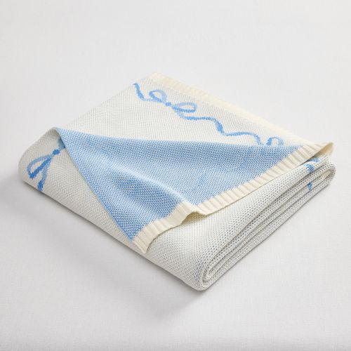 LoveShackFancy Bows Border Knit Throw