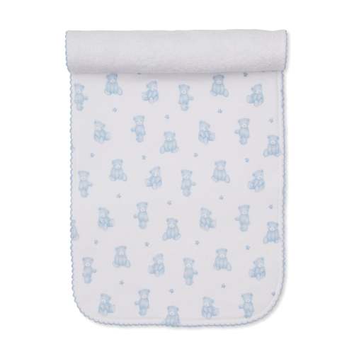 Teddy Bears Blue Burp Cloth