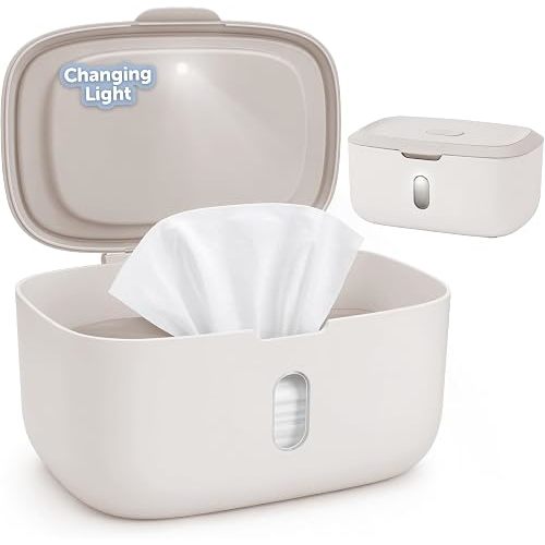 Jool Baby Wipes Dispenser – Built-in Changing Light (Oatmeal)