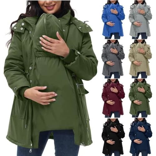 Maternity Jacket for Women, 3 in 1 Maternity Winter Coat, Baby Carrier Jackets for Mom, Baby Wearing Puffer Jacket