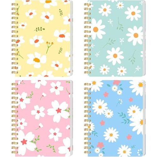 BOOKNOW 4PCS Small Spiral Notebook 4x6, College Ruled Pocket Notepads