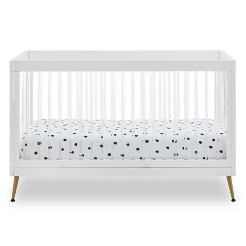 Delta Children's Sloane 4-in-1 Convertible Crib, Bianca White with Melted Bronze Rails