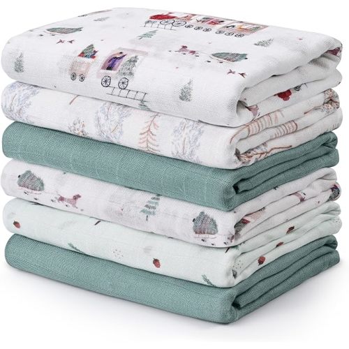GLLQUEN BABY Receiving Blankets Muslin Swaddle Blanket for Newborn Girl Boy