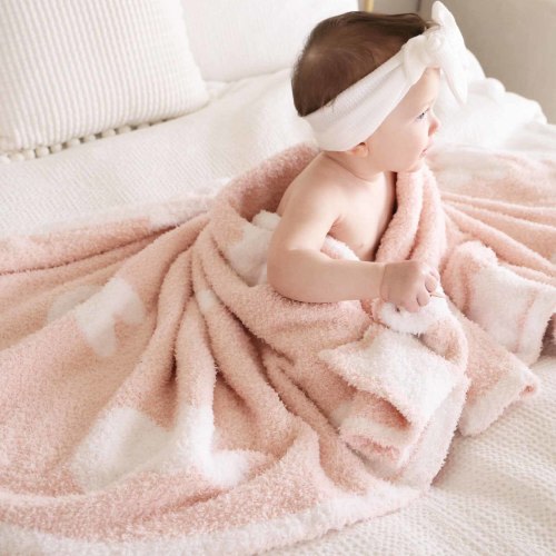 CuddleLane™ Luxe Blankets | Light Pink Bunnies