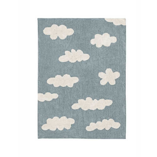 WASHABLE RUG CLOUDS VINTAGE BLUE