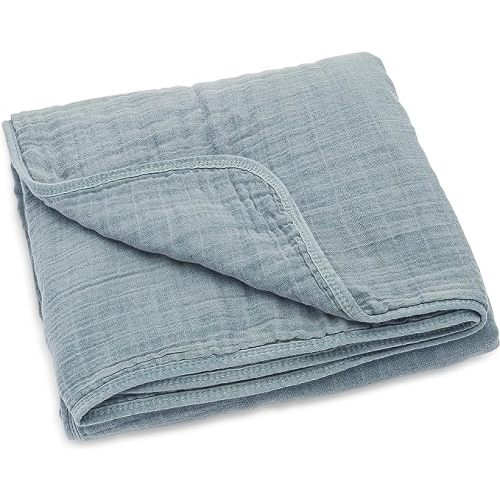 Parker Baby Muslin Blanket | 100% Soft Cotton Toddler Quilt & Baby Muslin Swaddle | Gender Neutral Design 47" x 47" Blanket