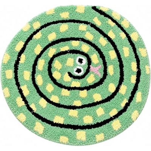 Snake Rug Tufted Cute Bedroom Rug Small Black Bathroom Rugs Novelty Animal Accent Carpet for Dorm Reptile Decor