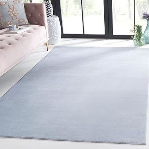 SAFAVIEH Washable Rug Loft Collection - 4' x 6', Light Blue, Slip Resistant & Easy Cleaning, Ideal for Living Room, Bedroom, Home Office, Nursery, Kids Playroom, Dining Space (LFT315L)