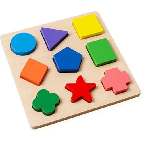 GYBBER&MUMU Preschool Colorful Wooden Shape Puzzle