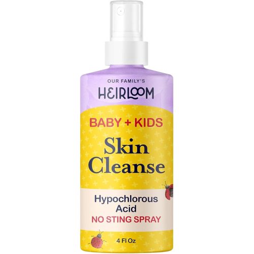 Hypochlorous Acid Spray For Kids - Soothes Diaper Rash, Baby Acne, Eczema, Cuts & Scrapes - Baby & Kids Skin Soothing Spray for Sensitive Skin, Non-Toxic, No Sting, 4 oz