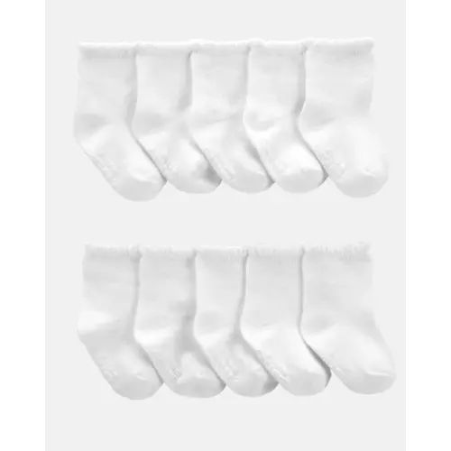 Baby Girl 10-Pack Scallop Crew Socks | Carter's