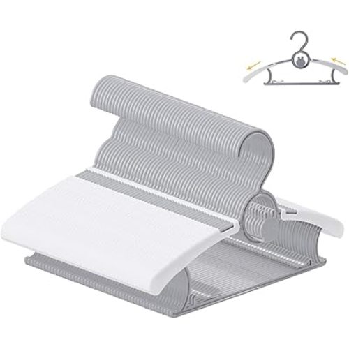 50 Pack Baby Hangers, Non-Slip Kids Hangers, 11"-14" Adjustable Infant Hanger, Space Saving Plastic Hanger for Girl Boy Toddler Kids Child (Grey)