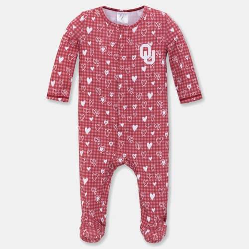 9M ZooZatz Crimson Oklahoma Sooners Hearts Magnetic Closure Sleeper