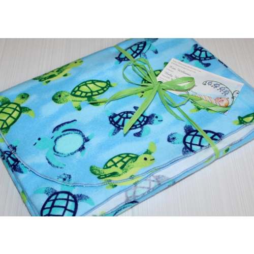 Extra Large  Blue Sea Turtles Flannel Receiving Blanket  Sea - Etsy