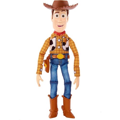 Mattel Disney Pixar Toy Story Talking Woody Action Figure & Accessory, Roundup Fun 12-inch Collectible with 30+ Sounds & Phrases