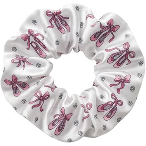 Girls Dance Scrunchie - Premium Velvet Elastic Hair Accessories, Ballet Slippers Gift for Dancers and Teens