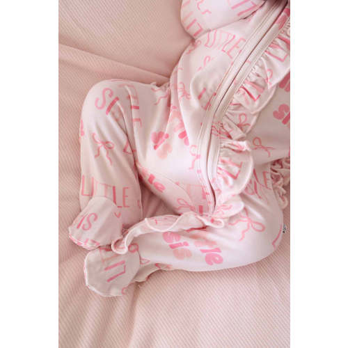 Ruffle Zipper Footie | Little Sis