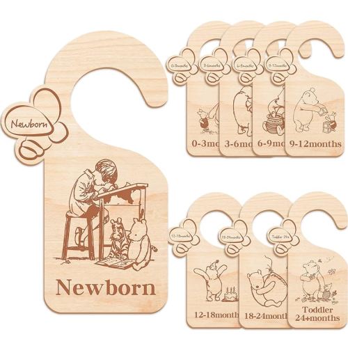 Winnie Baby Closet Divider -Winnie Nursery Decor Wardrobe Baby Closet Organizer,Daisy Design Nursery Decor Clothes Hanger Dividers for Sorting 8 from Newborn to 24+ Months,bee