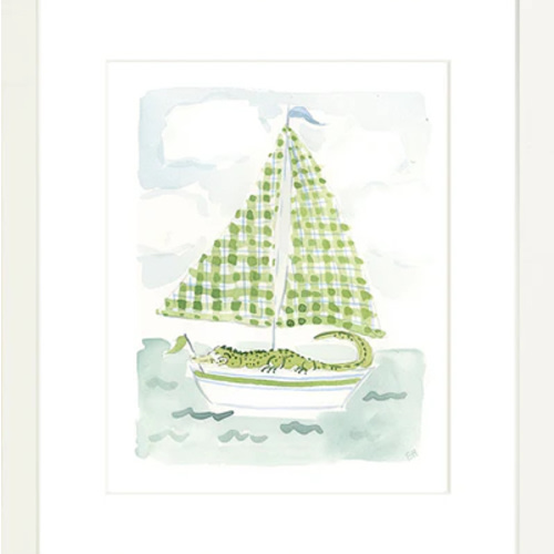 The "Sailboat Menagerie Alligator" Fine Art Print