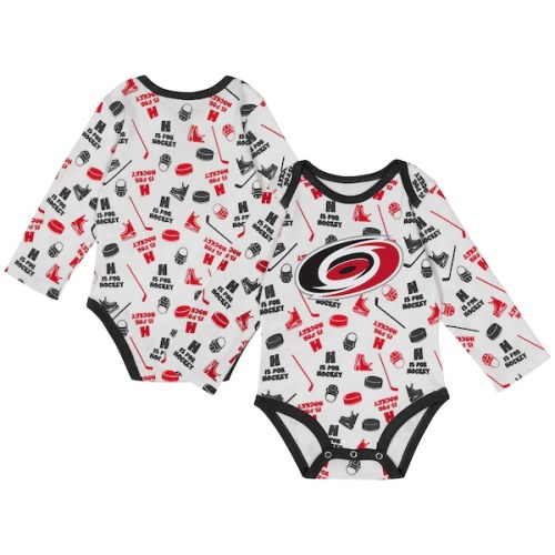 Infant Carolina Hurricanes White Quick Learner Long Sleeve Bodysuit