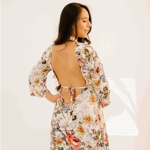 Lila Labor & Postpartum Gown in Vintage Floral