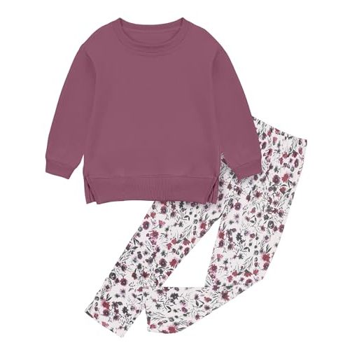 oklady Baby Girl Clothes Long Sleeve Sweatshirts and Floral Pants Slit Design Baby Clothes